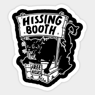 Funny Goth Black Cat Hissing Booth - For Cat Moms & Cat Dads Sticker